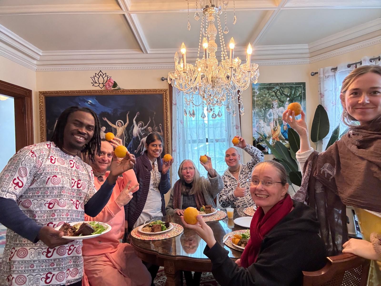 Kirtan circle at Krishna House